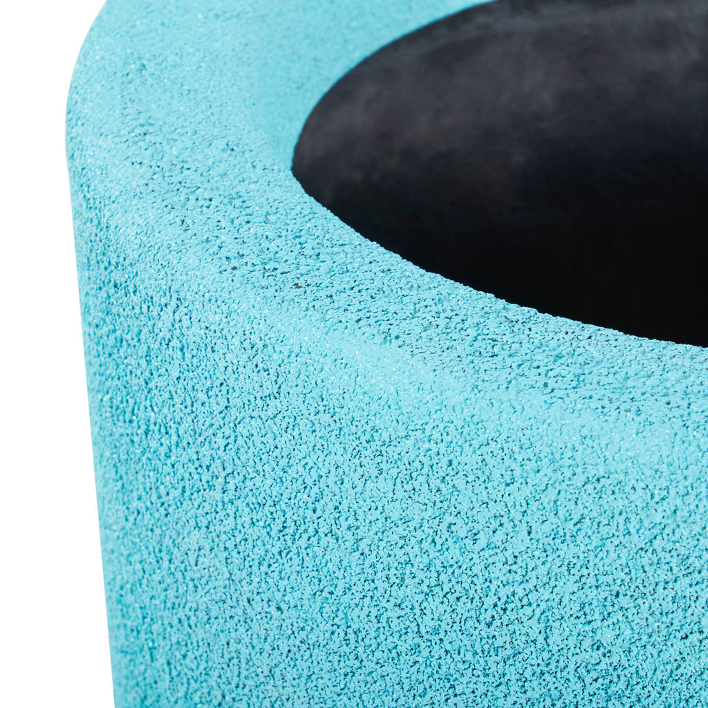 Turquoise Fiberglass Planter