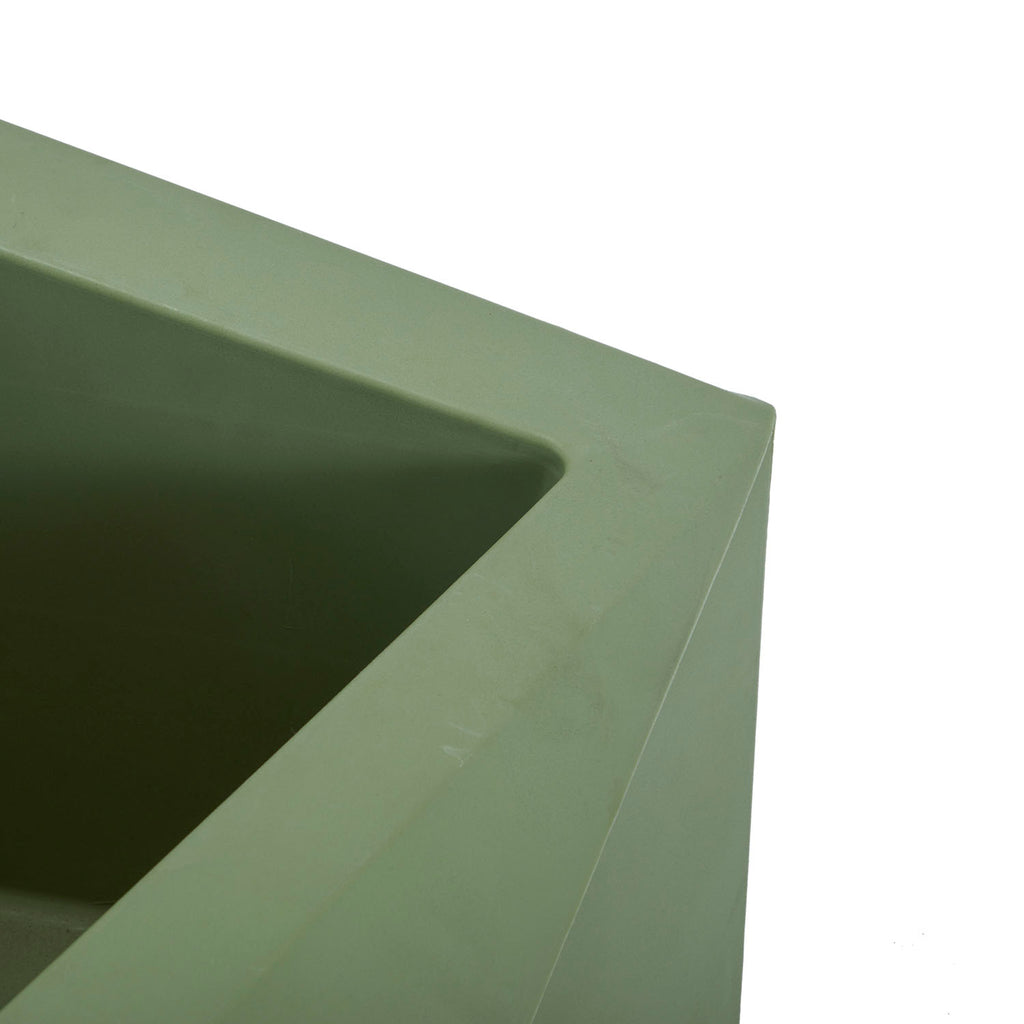 Short Green Geometric Planter