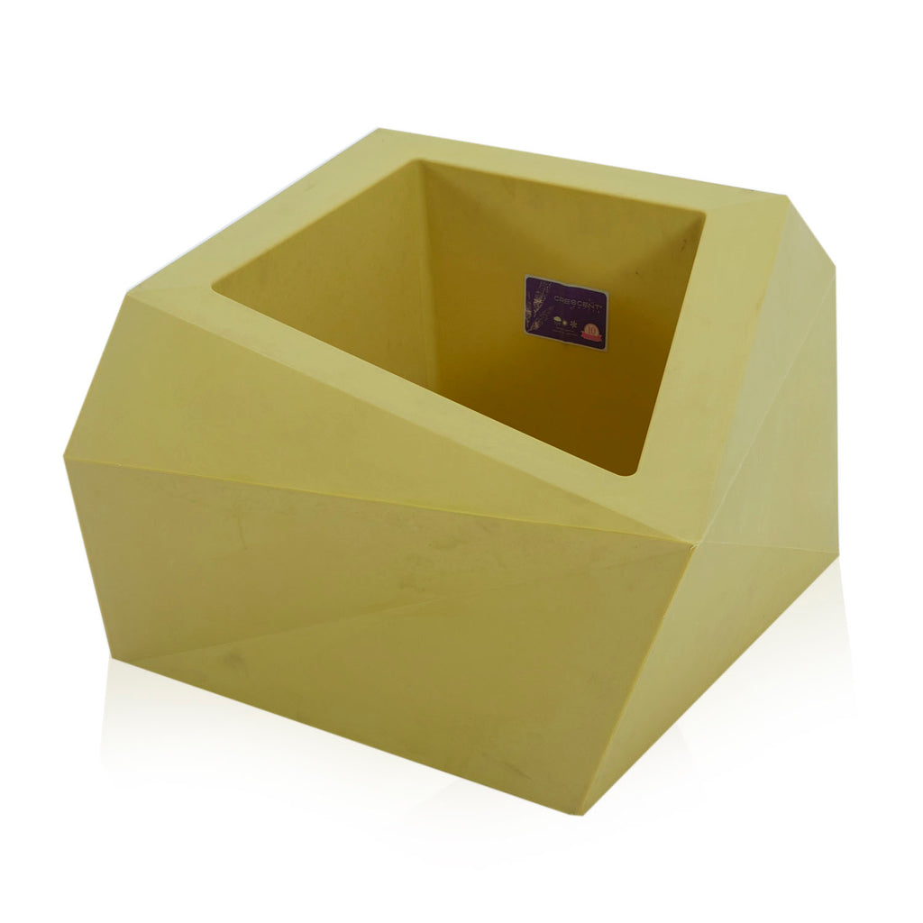 Short Chartreuse Geometric Planter