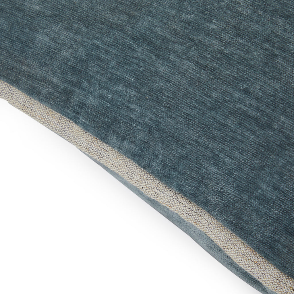 Blue-Grey Velvet Lumbar Pillow
