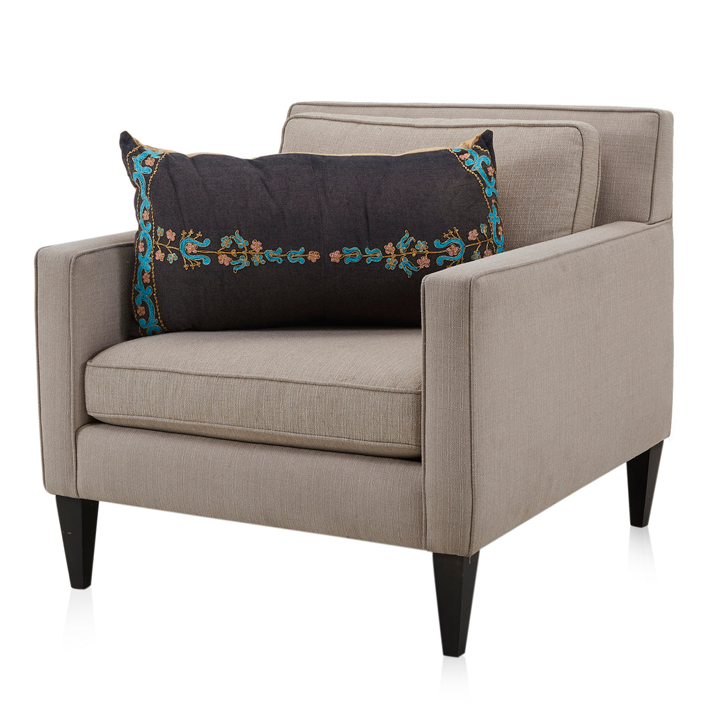 Black Floral Lumbar Pillow