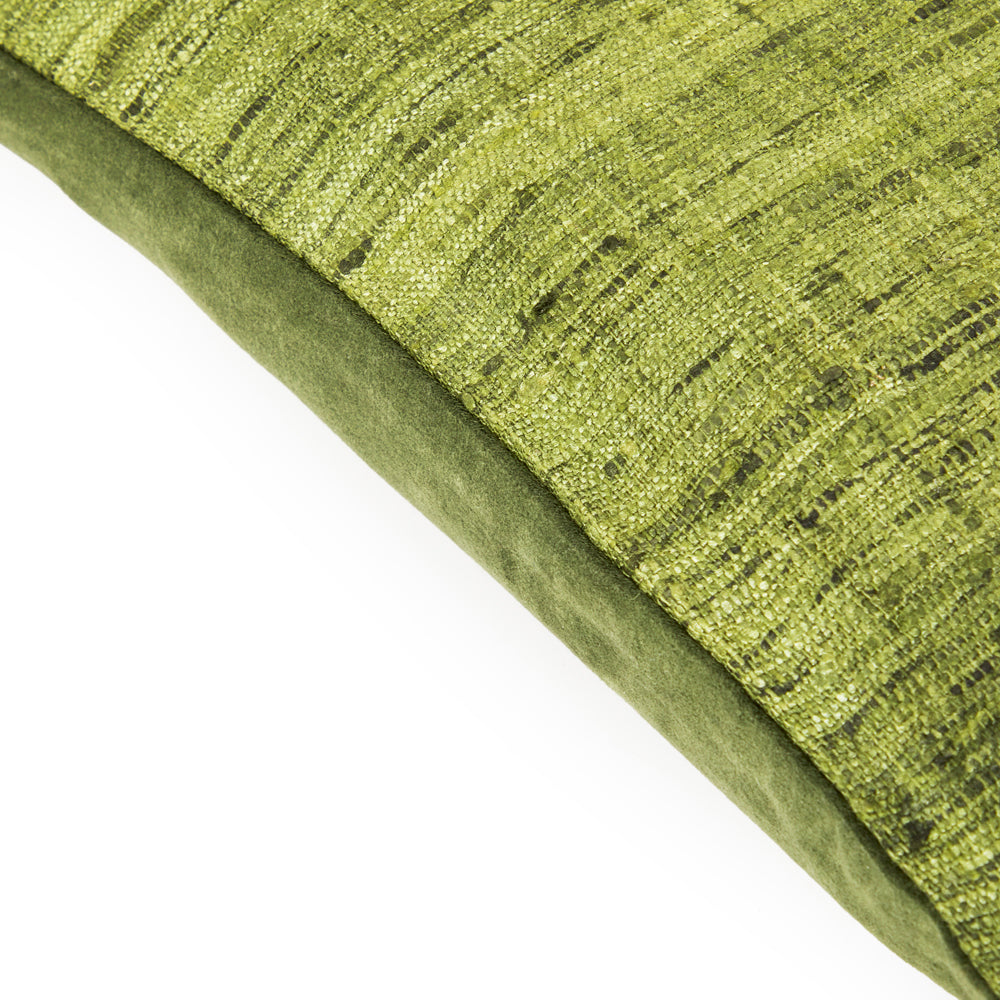 Green Frayed Weave Pillow - Square