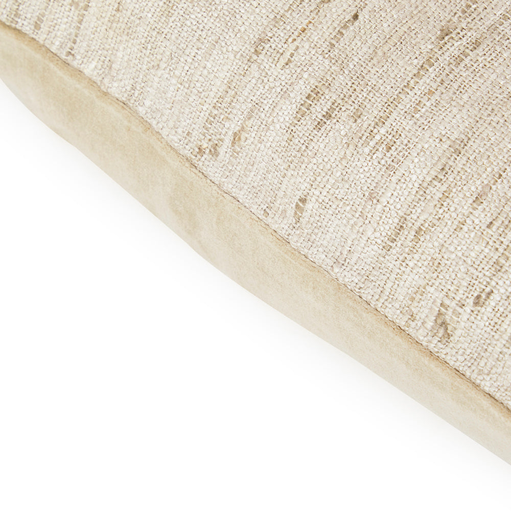 White Frayed Weave Pillow - Square