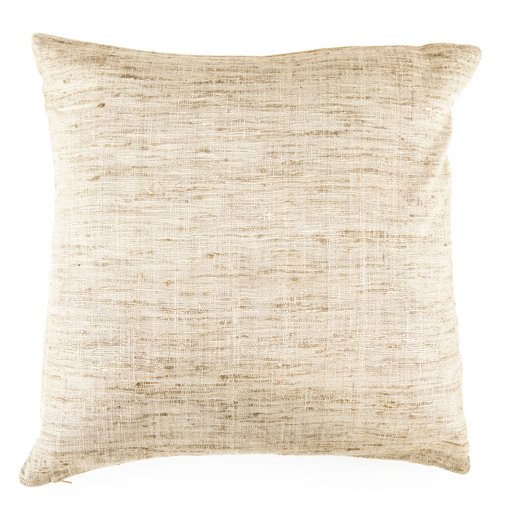 White Frayed Weave Pillow - Square