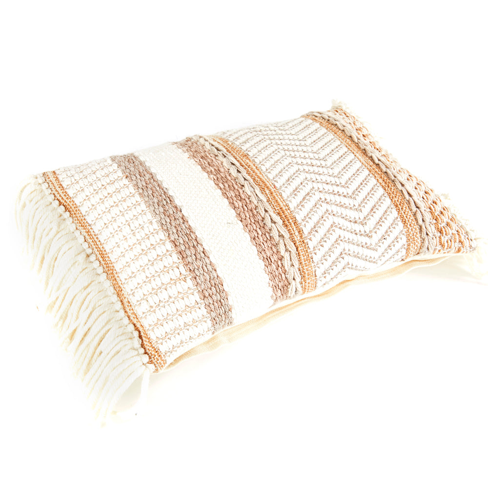 Cream Yarn Multi Design Knit Wool Pillow