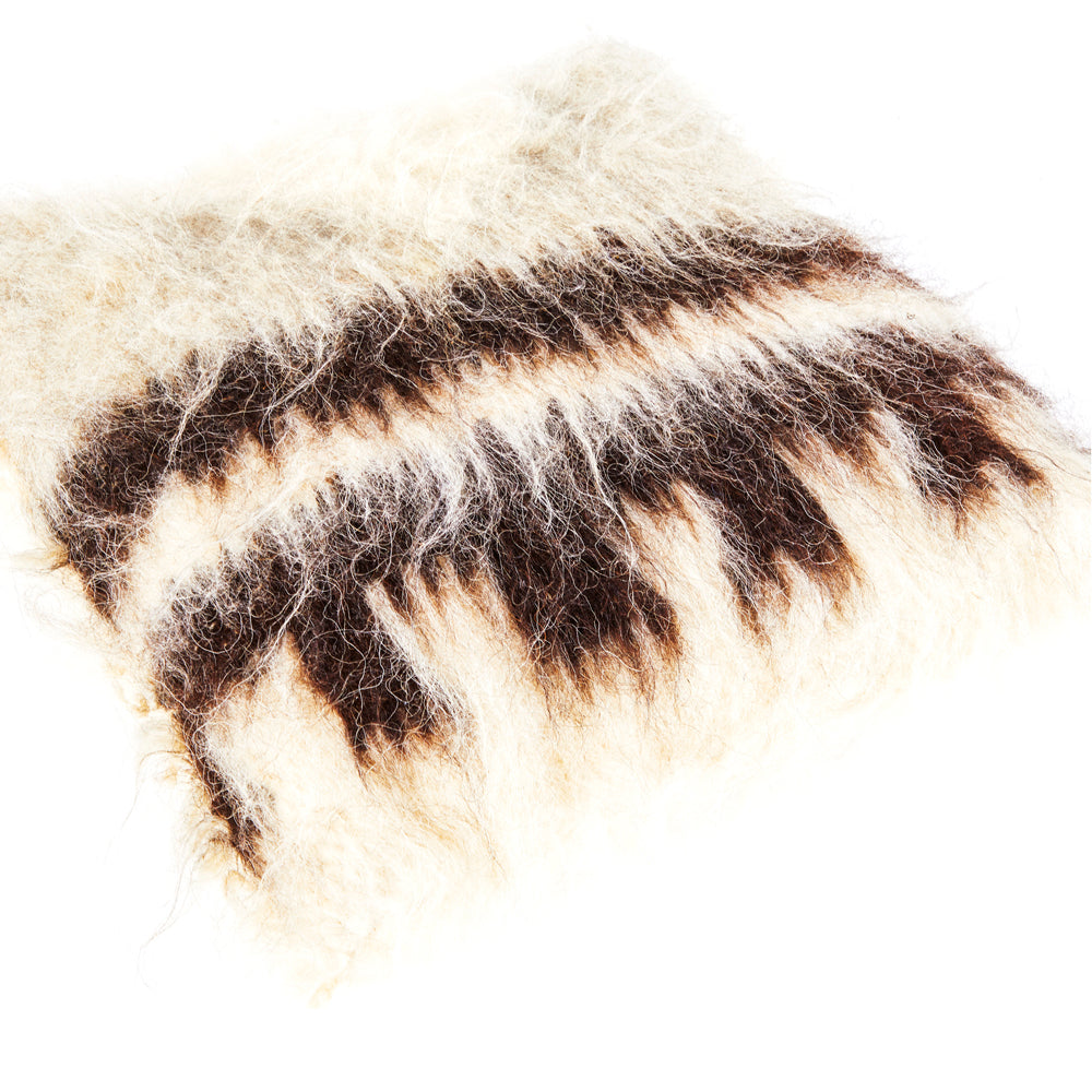 Shaggy Brown + Tan Wool Pillow