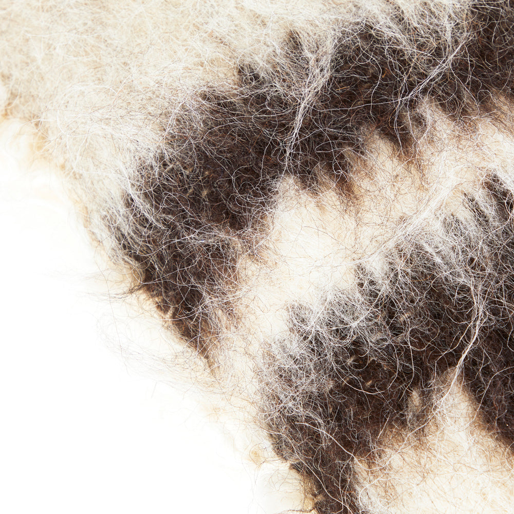 Shaggy Brown + Tan Wool Pillow