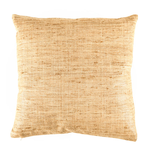 Beige Frayed Weave Pillow - Square