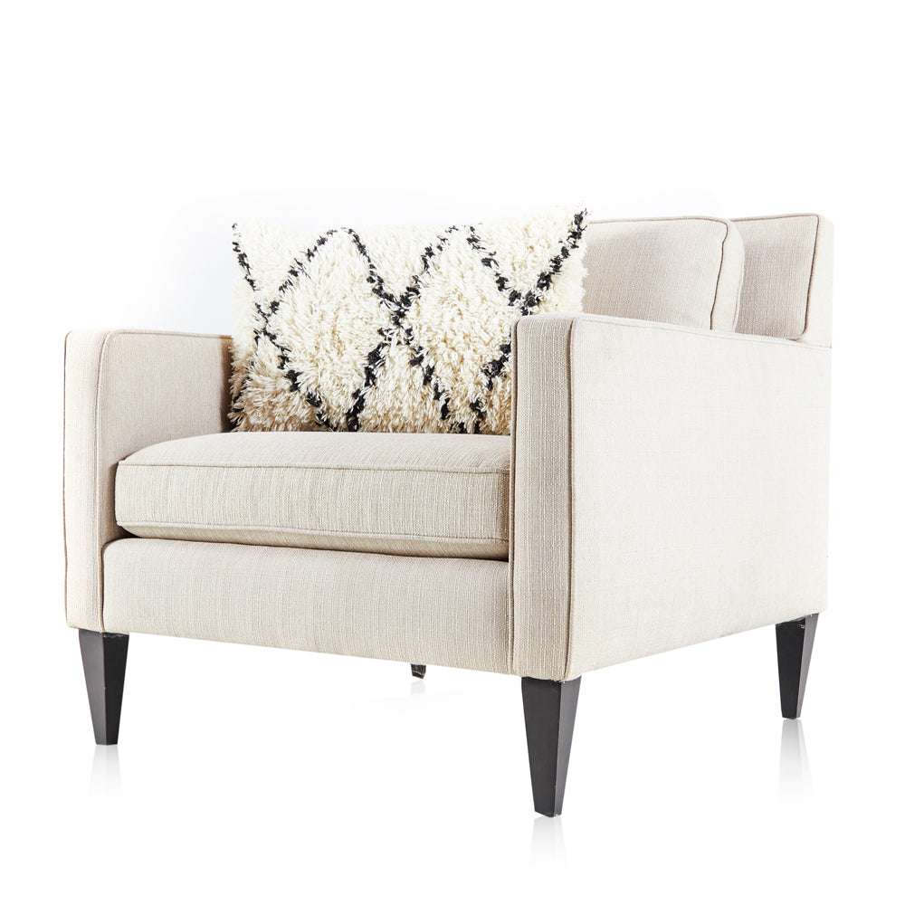 Cream & Black Moroccan Shag Pillow