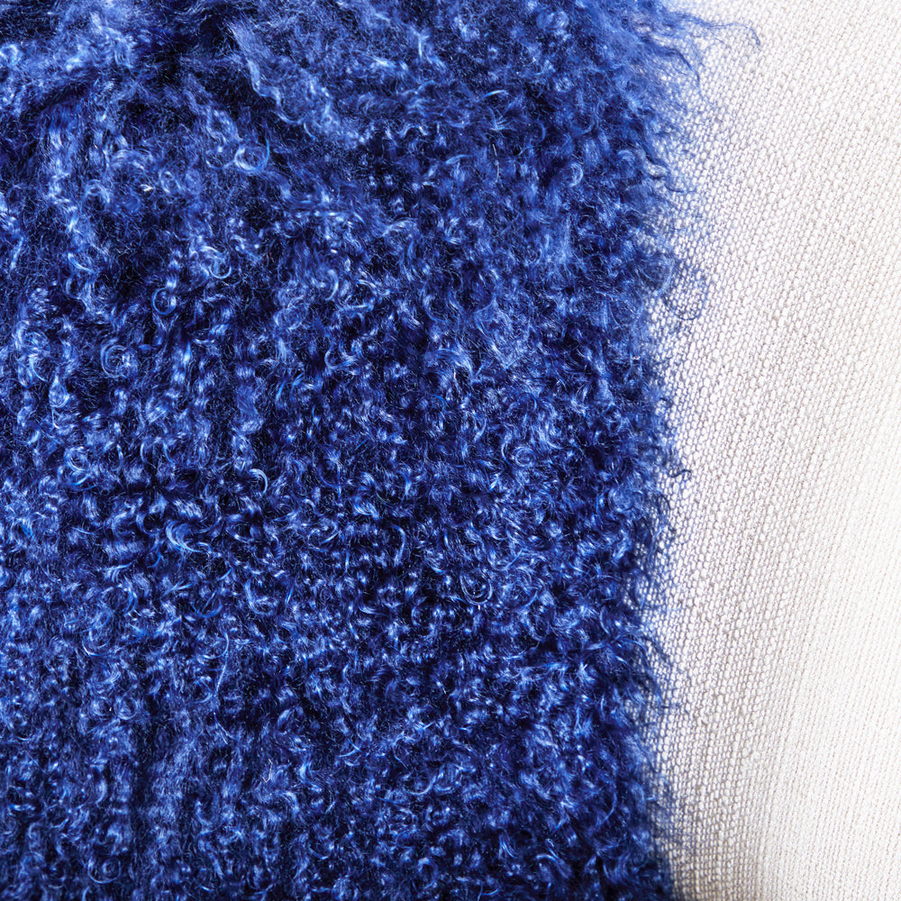 Blue Fur Pillow