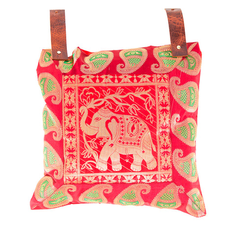 Red Silk Sari Pillow