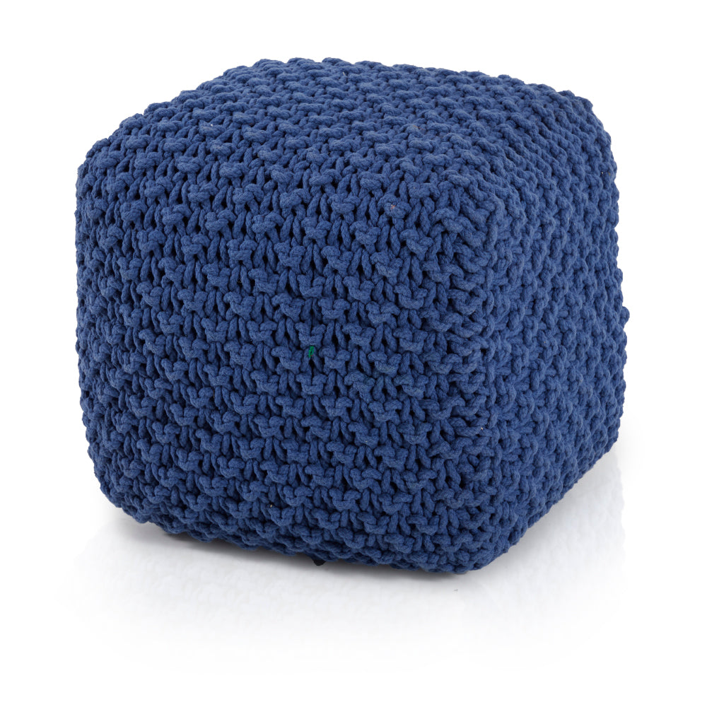 Blue Fabric Ottoman