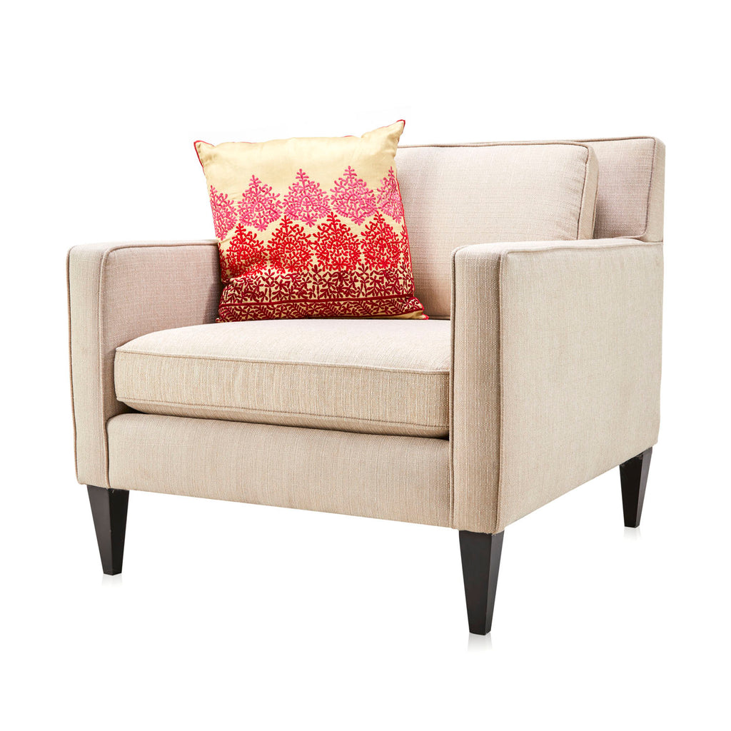 Pink and Beige Sari Medallion Pillow