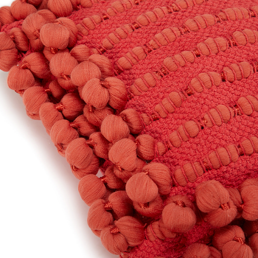 Red Knotted Tassel Pillow