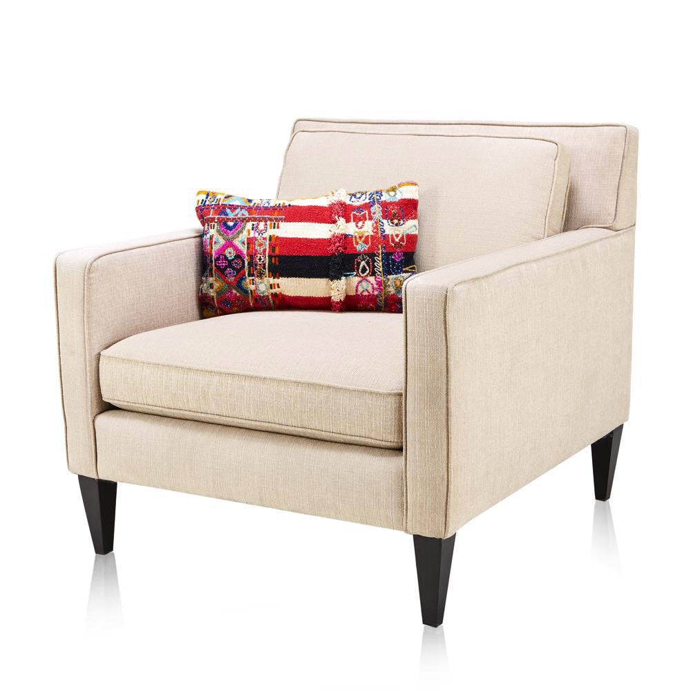 Red - White - Black Striped Knit Pillow