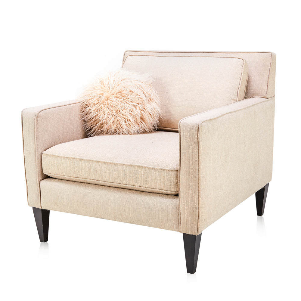 Off White Shag Circular Pillow