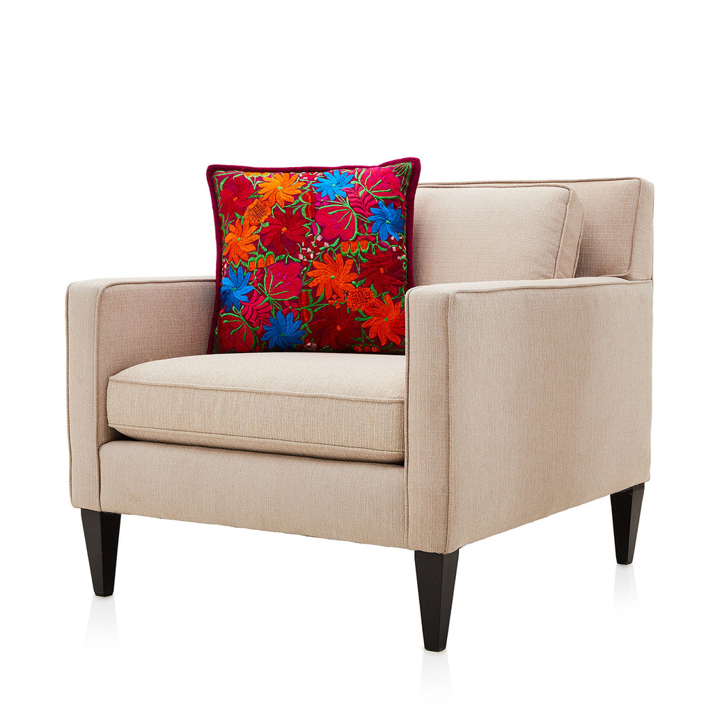 Bright Floral Mexican Embroidery Pillow