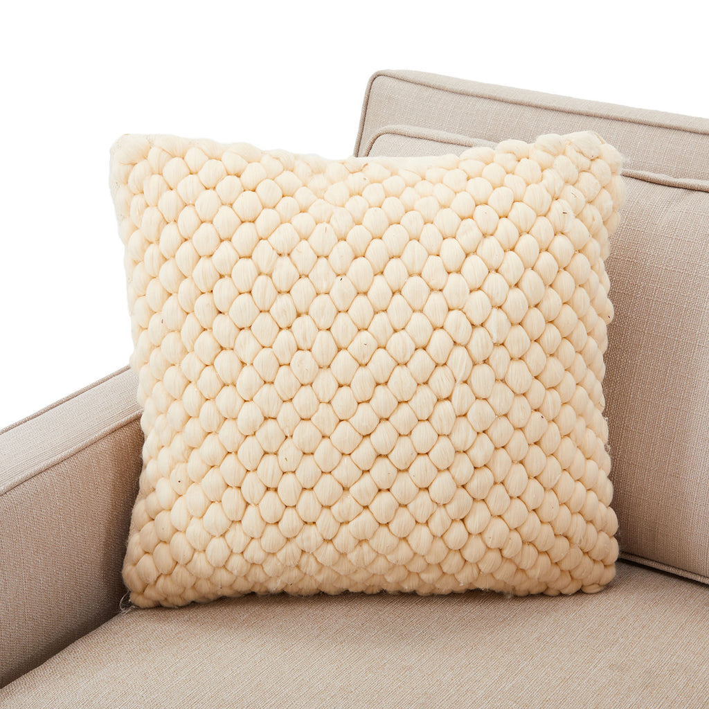 Cream Knot Braid Pillow