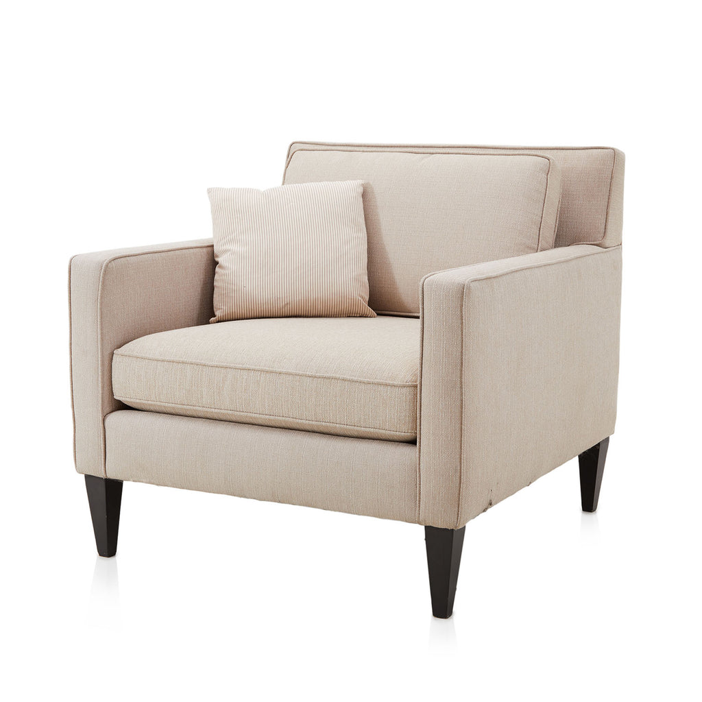 Beige Ticking Stripe Pillow
