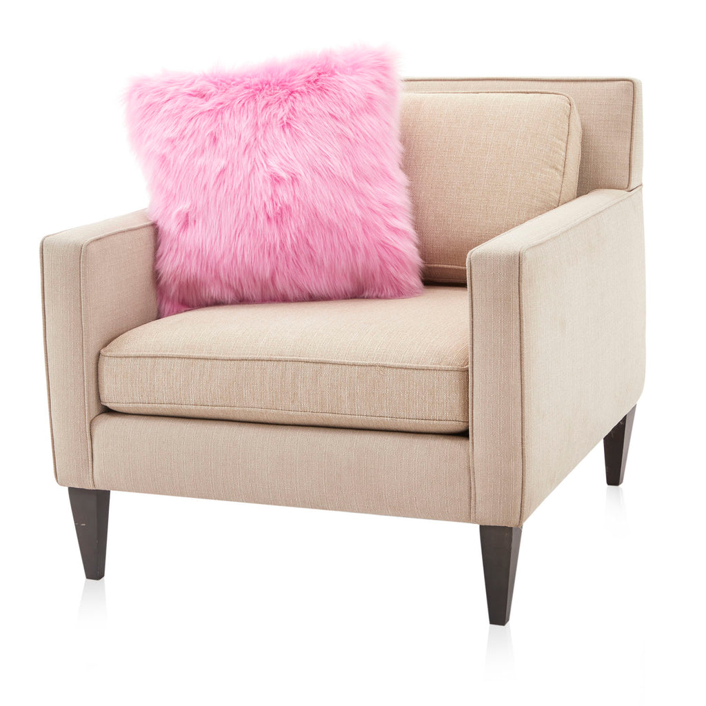 Pink Faux Fur Pillow