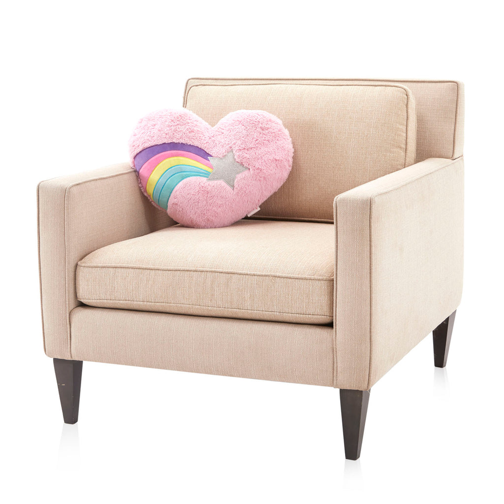 Pink Plush Shooting Star Heart Pillow