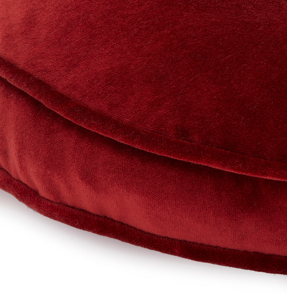 Smooth Red Velvet Round Pillow