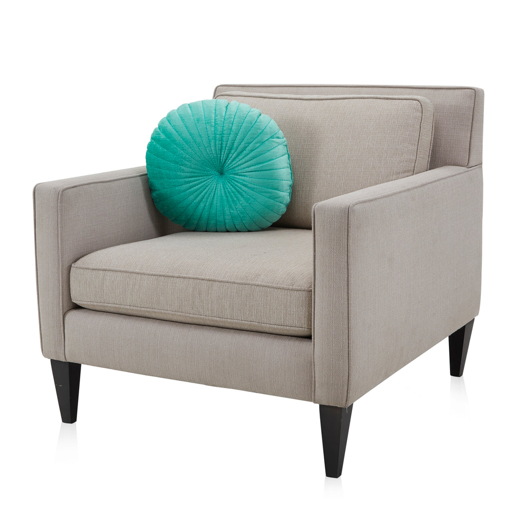 Aqua Velvet Seashell Round Pillow