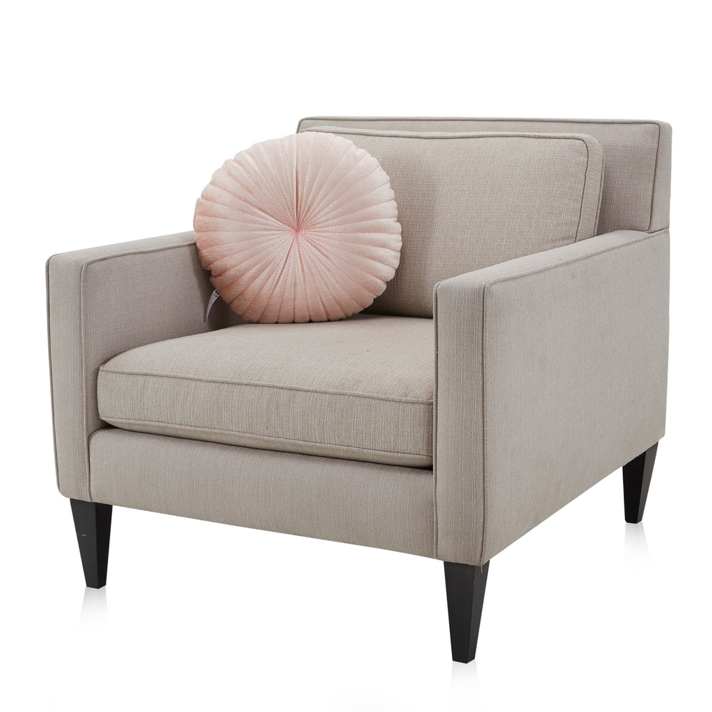 Pale Pink Velvet Seashell Round Pillow