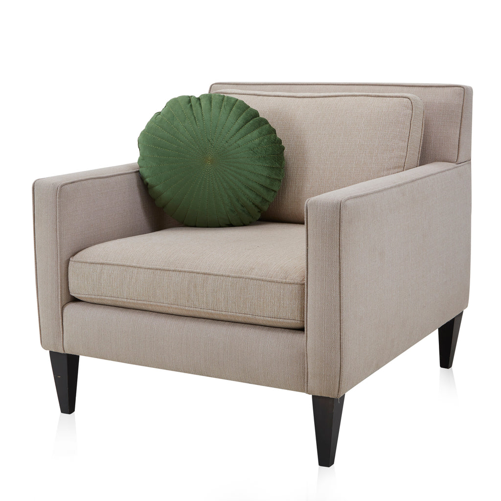 Green Moss Velvet Seashell Round Pillow