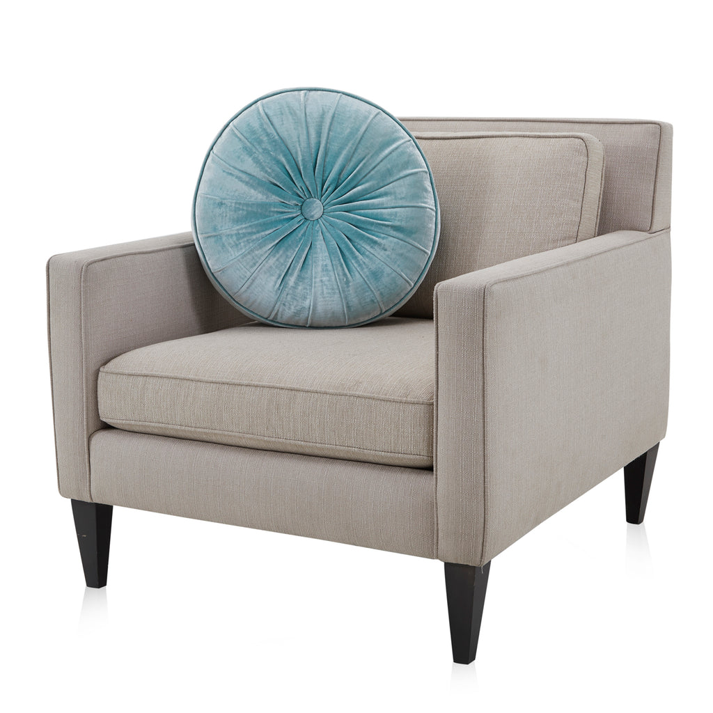 Turquoise Velvet Round Pillow
