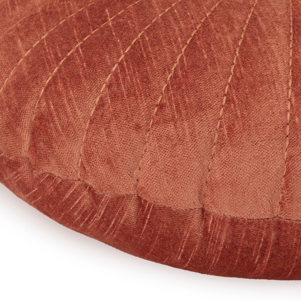 Salmon Velvet Seashell Round Pillow