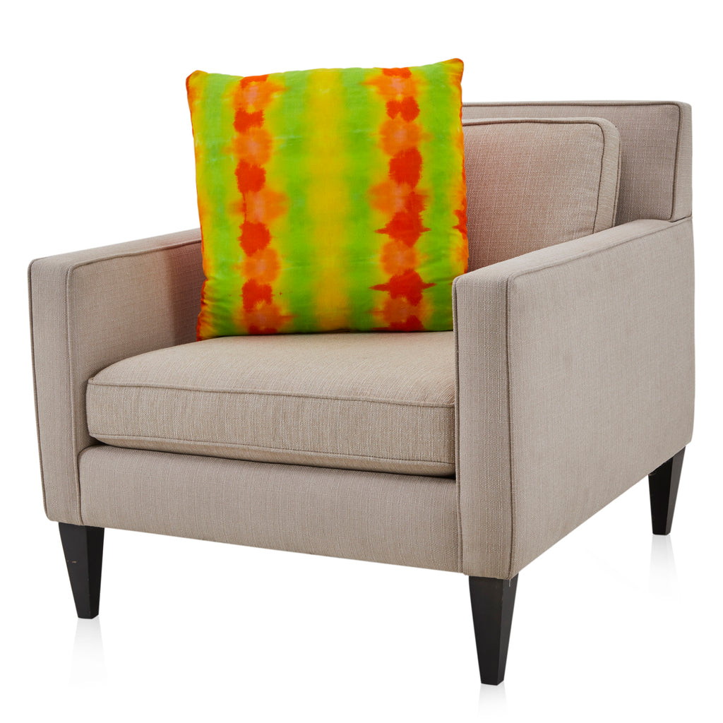 Orange & Lime Green Tie-Dye Square Pillow