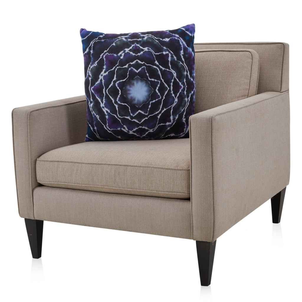 Purple Dark Spiral Psychedelic Tie-Dye Square Pillow