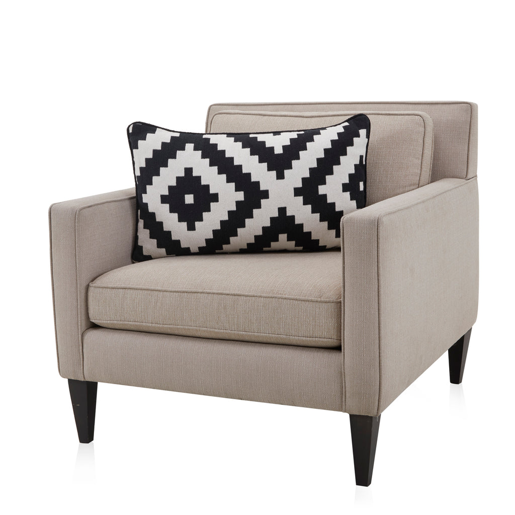 White & Black Stepped Diamond Lumbar Pillow