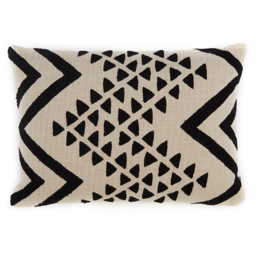 Tan & Black Triangle Zig-Zag Pillow