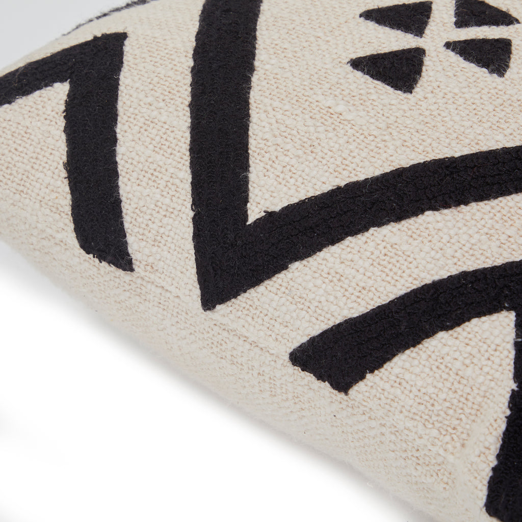 Tan & Black Triangle Zig-Zag Pillow