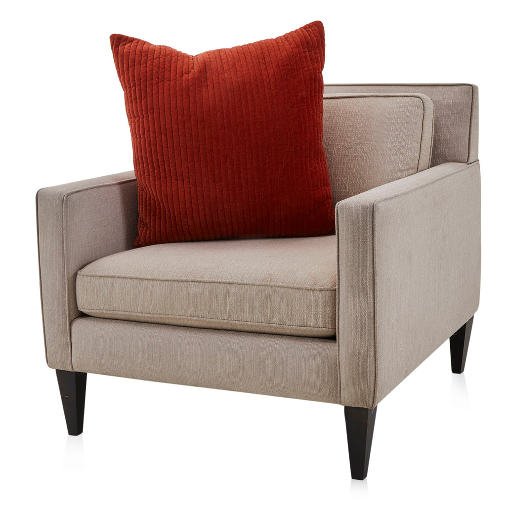 Large Brick Red Velvet Corduroy Pillow