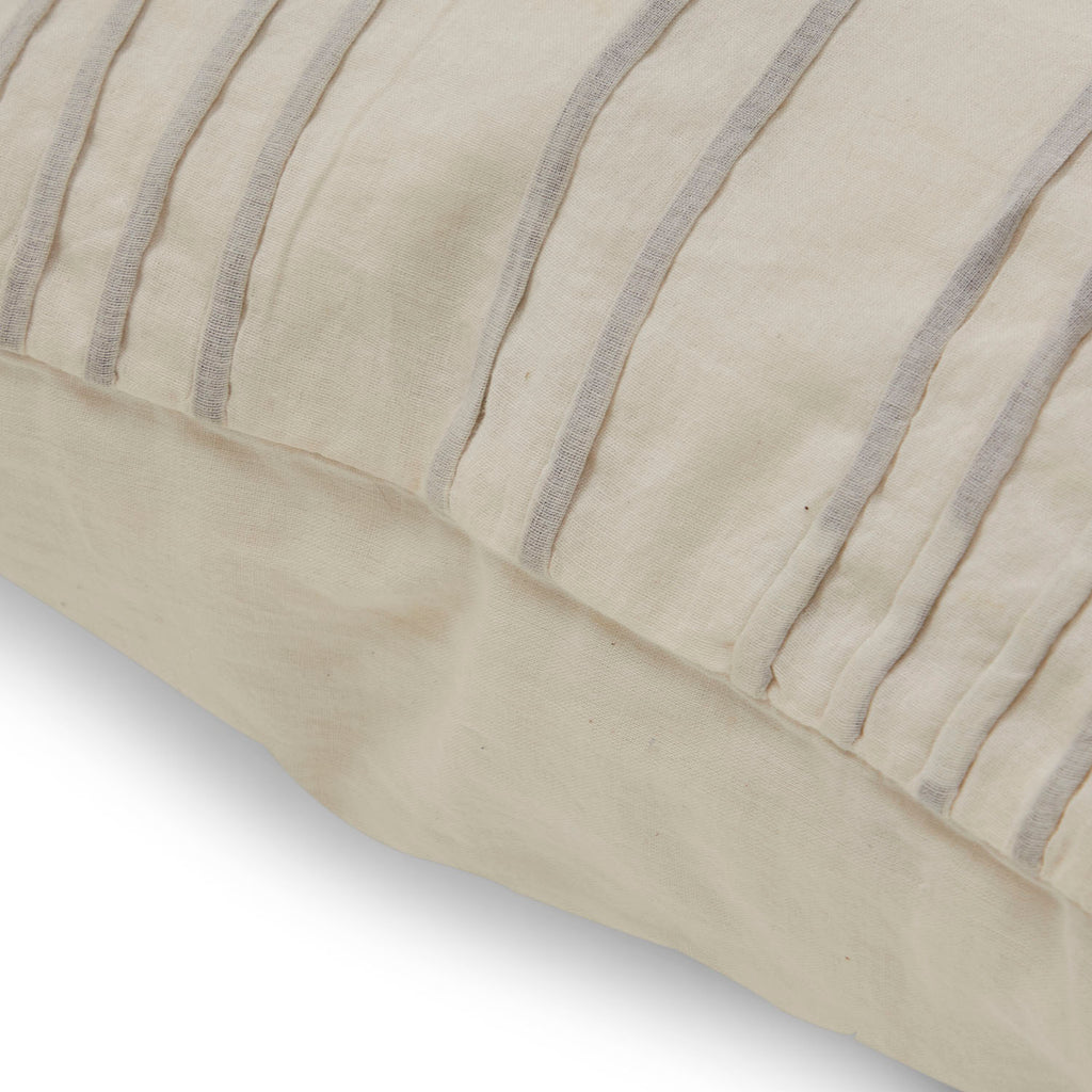 Off-White and Grey Stripes Pillow