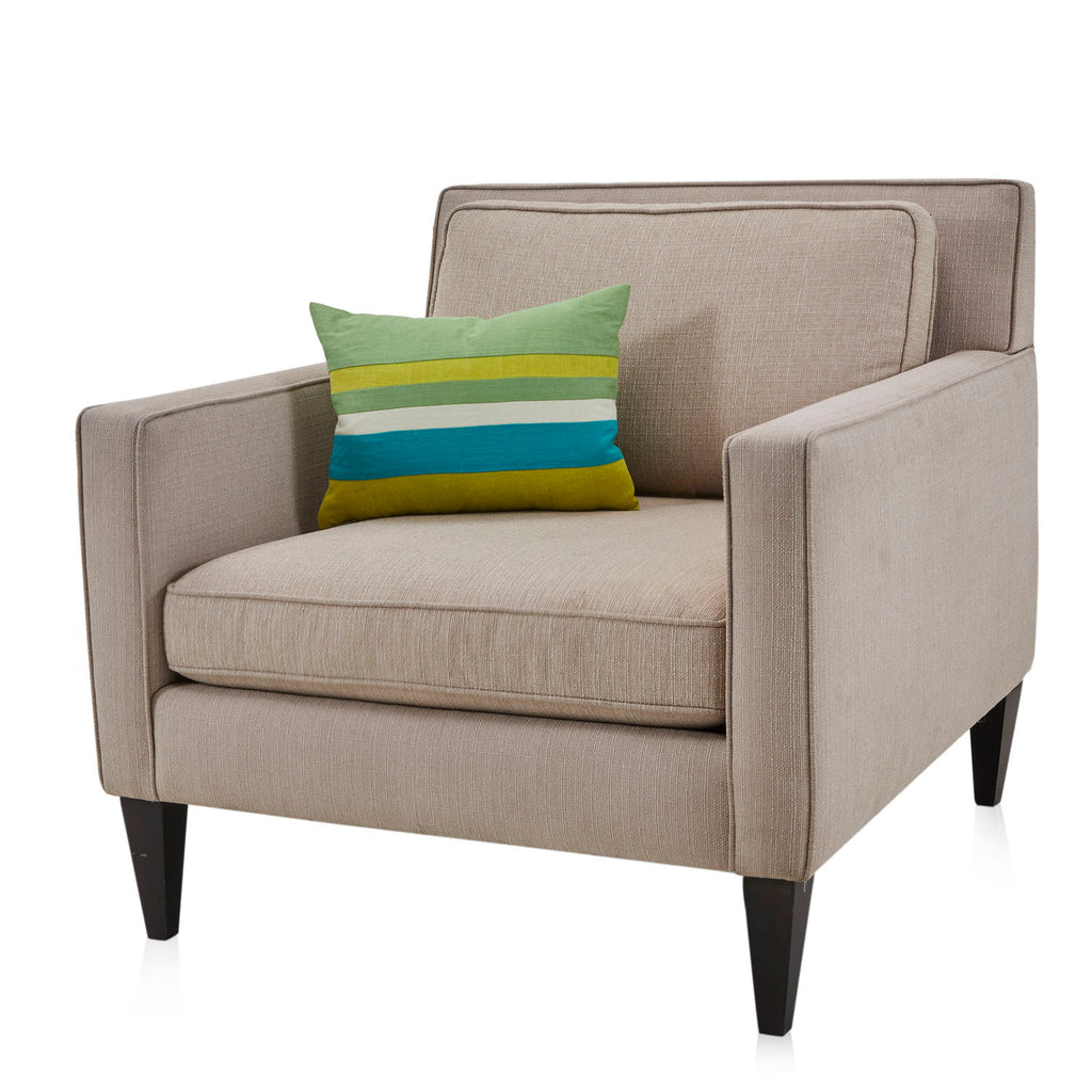 Green & Turquoise Striped Lumbar Pillow