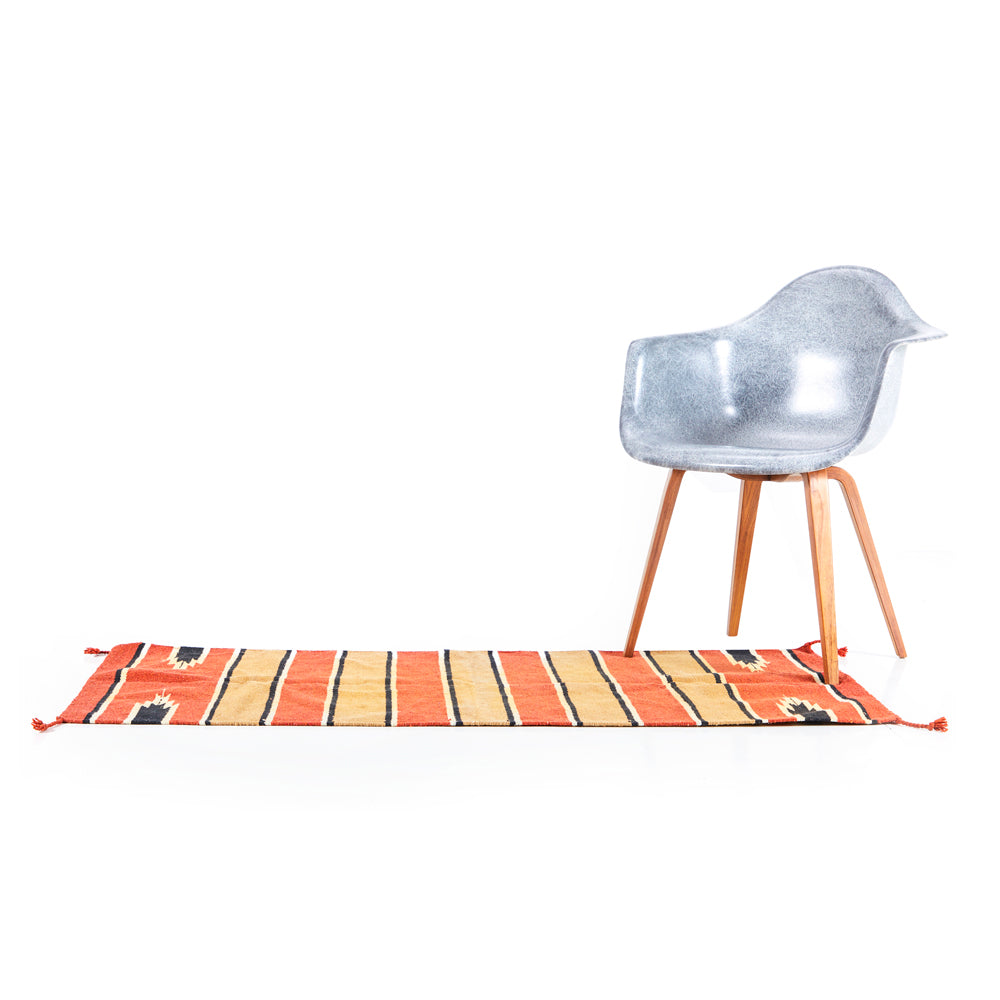 Small Orange Brown Southwestern Blanket Rug