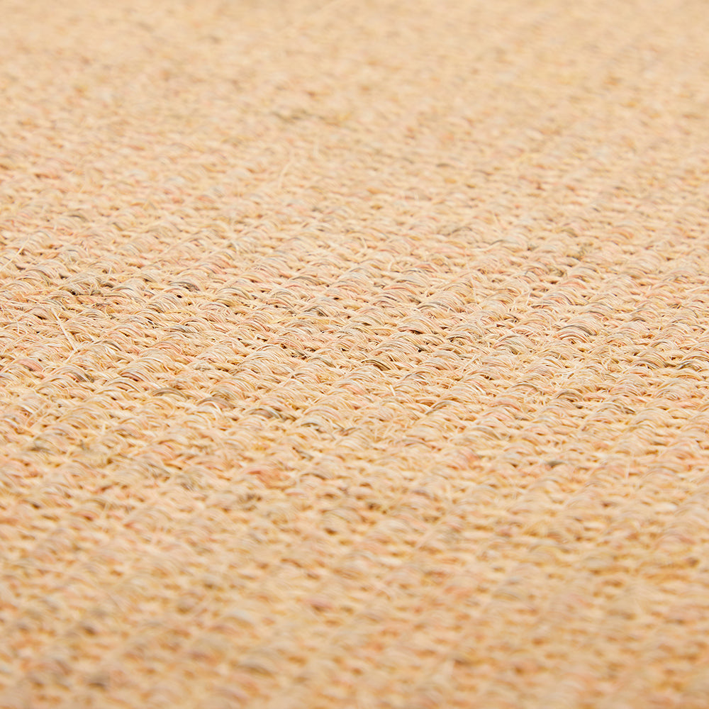 Small Tan Grey Border Knotted Rug