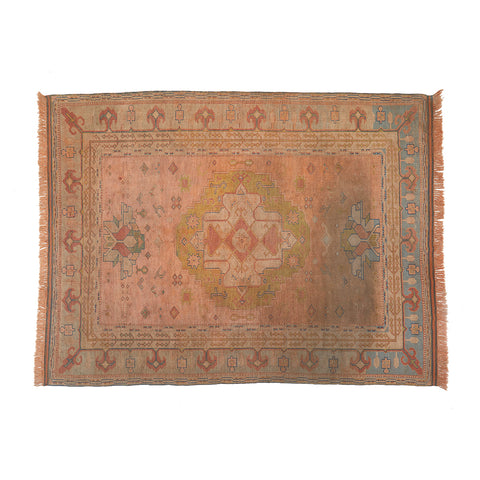 Large Orange Kazak Tasseled Rug