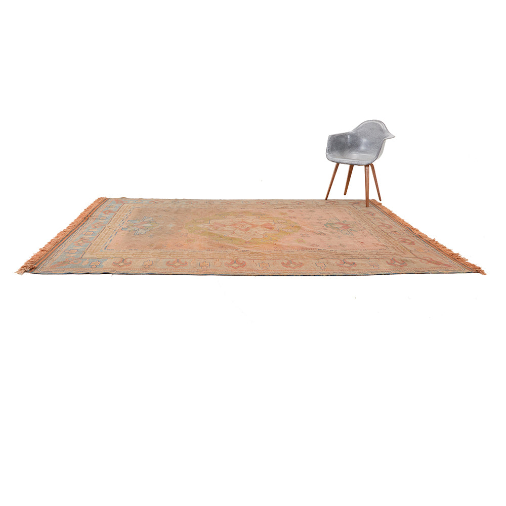Large Orange Kazak Tasseled Rug
