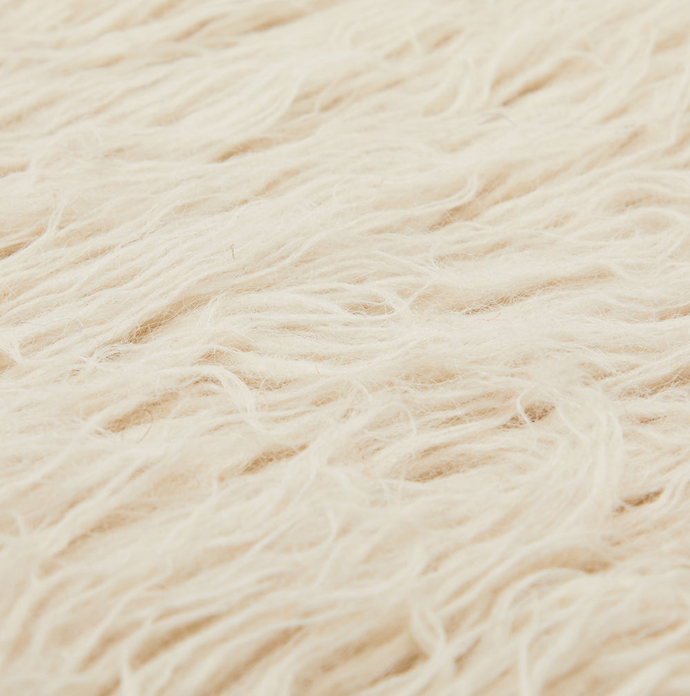 Cream Modern Shag Fur Rug