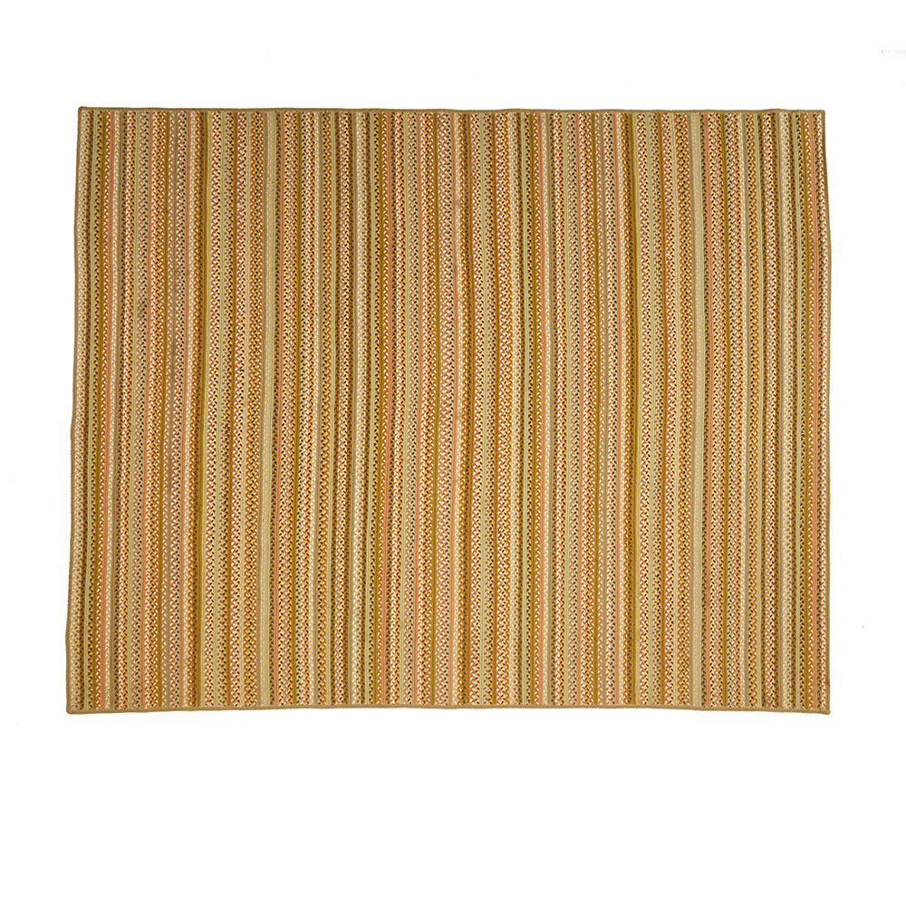 Large Green Tan Brown Braided Rug