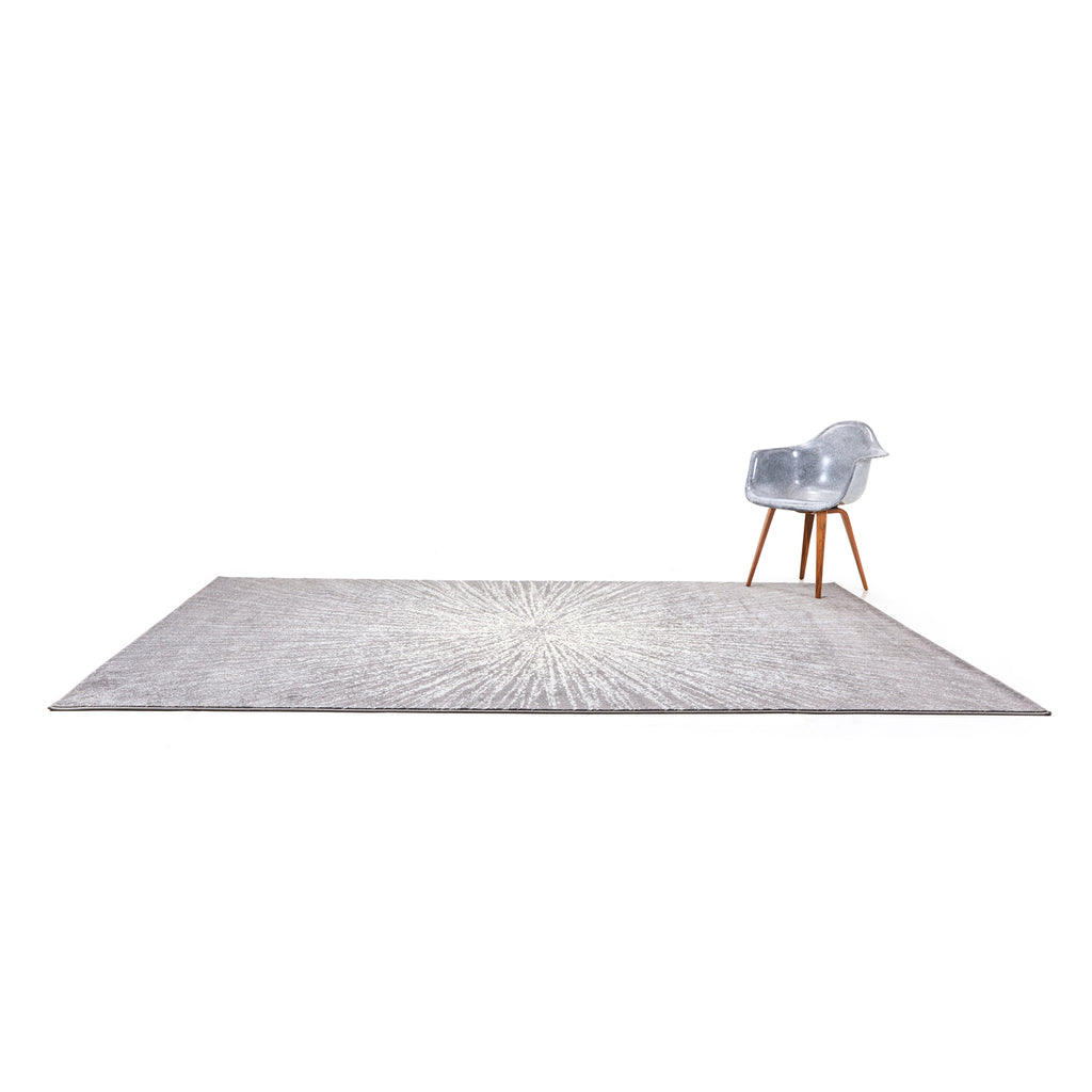 Grey Sunburst Large Rug