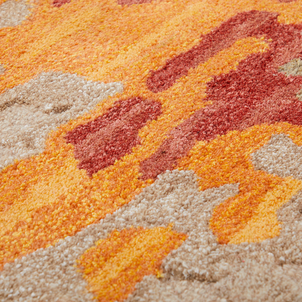 Modern Dappled Blue - Orange Multicolor Rug