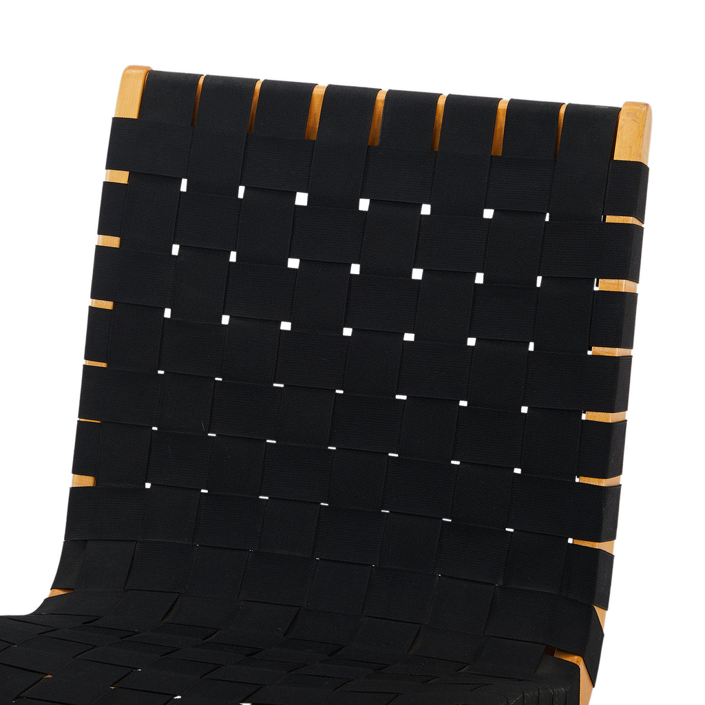 Black & Wood Risom Armless Lounge Chair