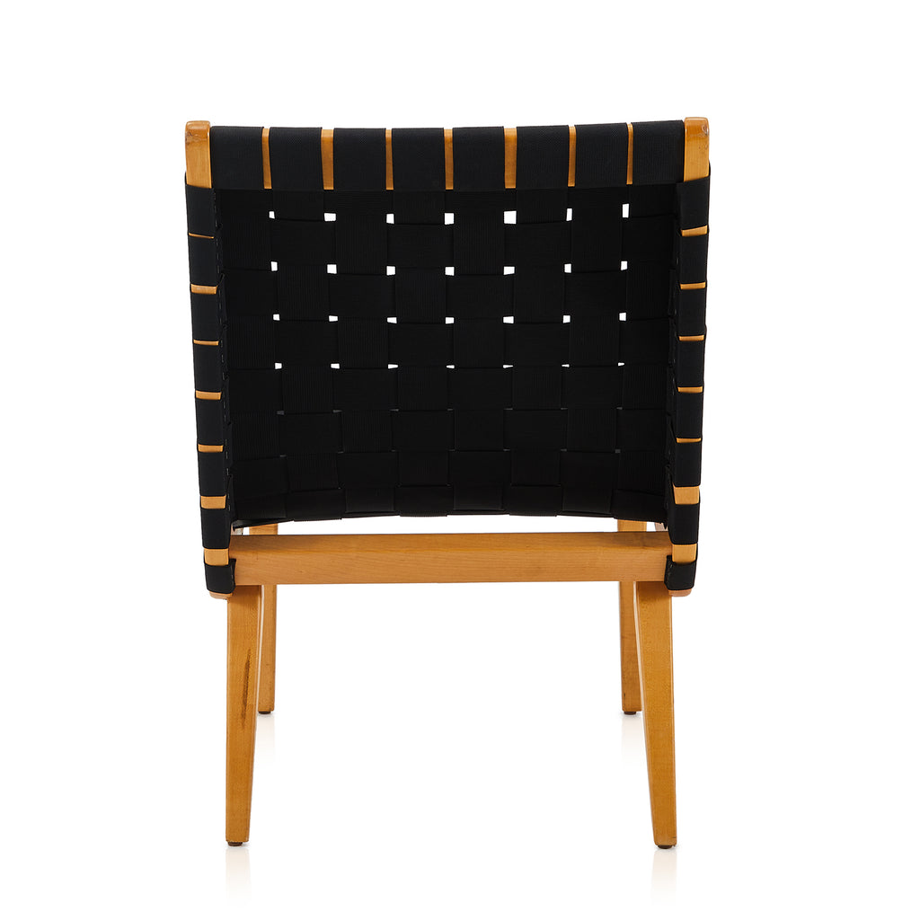 Black & Wood Risom Armless Lounge Chair