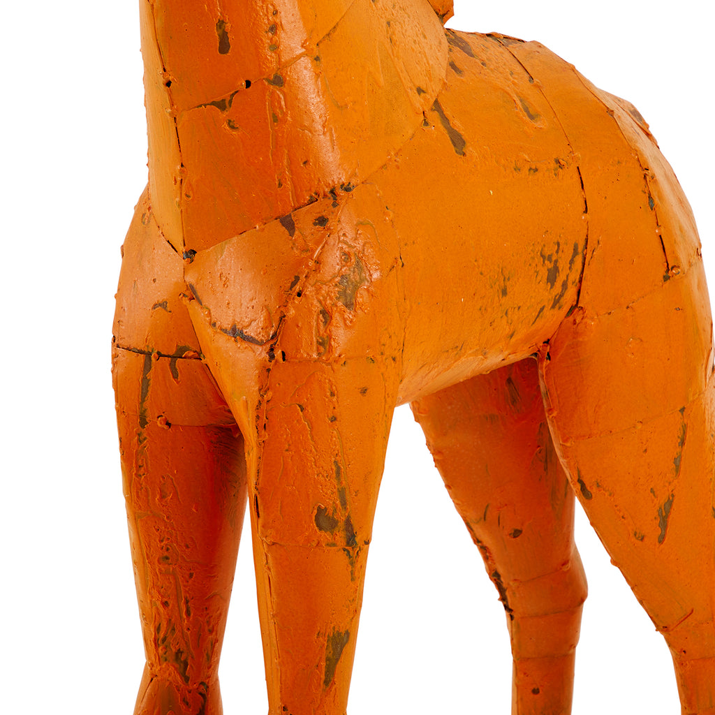 Orange Giraffe Floor Scultpture